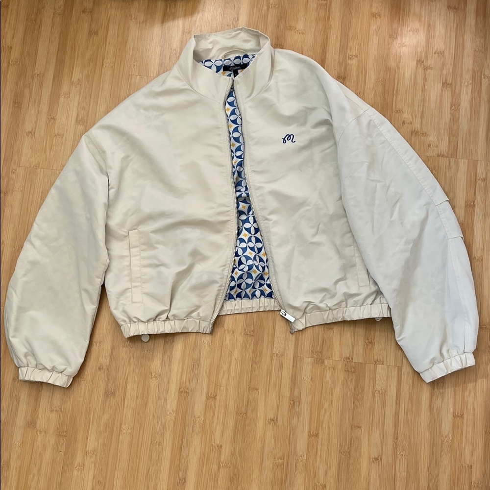 Elegant Cream Bomber Jacket for Women